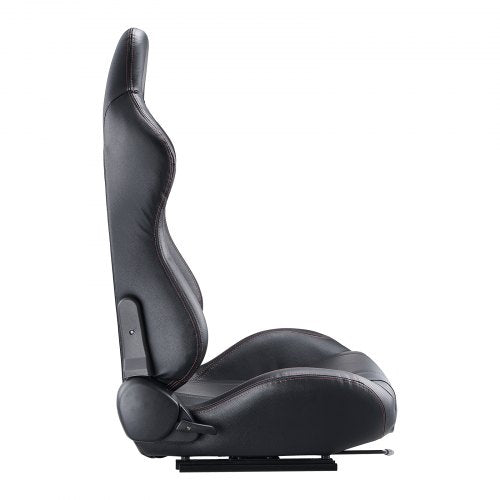 VEVOR Rennsitz Verstellbarer Rennstuhl mit PVC-Leder &amp; Q235B Schieber 2 Stk.