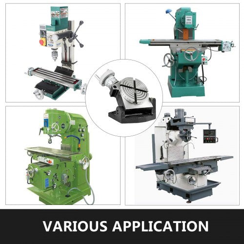 VEVOR Teilapparat Rundtisch 100mm Rundteiltisch Horizontal Vertikal Teilkopf Teilapparat schwenkbar zum Fräsen und Bohren