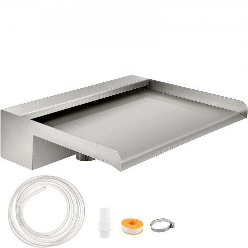 VEVOR Wasserfall Schwalldusche Pool aus Edelstahl Wasserfall Fontäne 30 x 26 x 8 cm Schwallbrause 37 mm Wassereinlass Schwalldusche