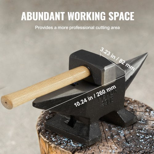 VEVOR Amboss Einzelner Hornamboss 10 kg Stahlamboss Geschmiedeter Amboss Robuster Hornamboss Schmied Juweliere Metallschmied Schmiedewerkzeug Geeignet für Nieten, Abflachen, Schmieden und Formen