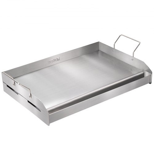 VEVOR Grillplatte 430 Edelstahl 58,7 x 39,5 x 9,9 cm - Universal Grillplatte 2 mm Dicke Verwendbar, Outdoor BBQ Party Grillplatte mit Griff Gasgrill für Gasgrill, Kohlegrill &amp; Elektrogrill Zubehör