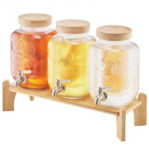 VEVOR Getränkespender 3x3,8L Saftspender mit Zapfhahn für Partys Bars Glas