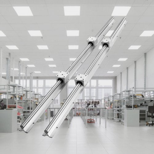VEVOR Linearführungsschienen-Set, SBR25 1200 mm, 2 Stück 47,2 Zoll/1200 mm SBR25 Führungsschienen und 4 Stück SBR25UU Gleitblöcke, Linearschienen und Lagersatz für automatisierte Maschinen, DIY-Projek