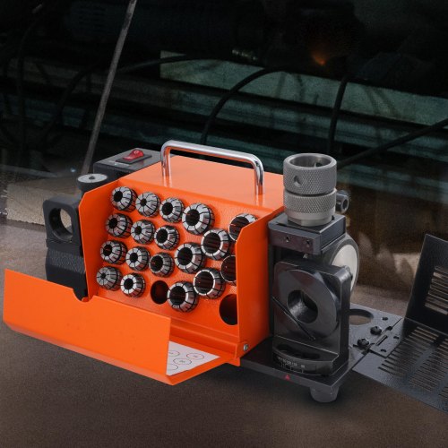 VEVOR Bohrerschleifgerät 120 W Bohrerschleifmaschine 4500 U/min Schärfstation 45# Stahl Bohrerschärfgerät 95-135° Einstellbarer Spitzenwinkel 18 Spannzangen Geeignet für Bohrerdurchmesser φ3–20 mm