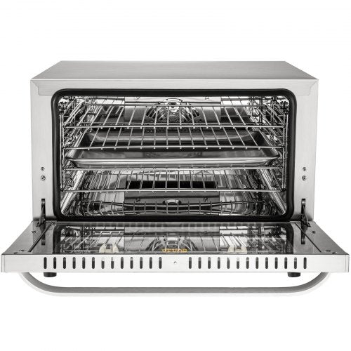 VEVOR Mini Backofen, 47 L Grillofen 1600 W Mini Ofen Tischbackofen 4 Schichten, 58 x 55 x 40 cm Elektrobackofen Umluft mit 0-120 min Timer, Handschuhe und Essenstablett, Pizzabackofen Backofen