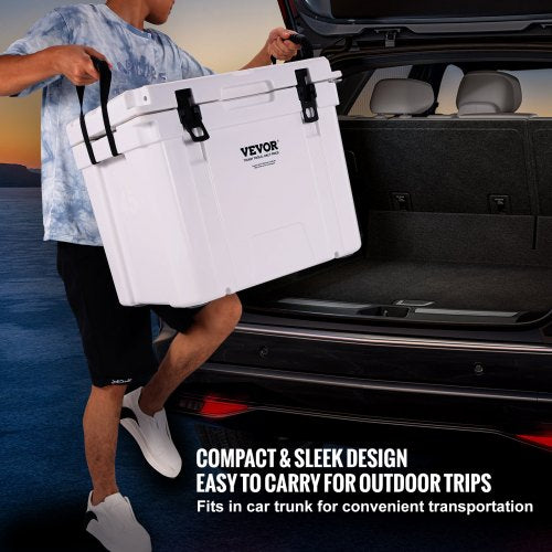 VEVOR Passive Kühlbox Eisbox 49,55 L, Isolierte Kühlbox Camping Thermobox 40-45 Dosen, Campingbox Kühlschrank mit Flaschenöffner, Isolierung Kühlbox Tragbar, Eistruhe Cooler Multifunktional