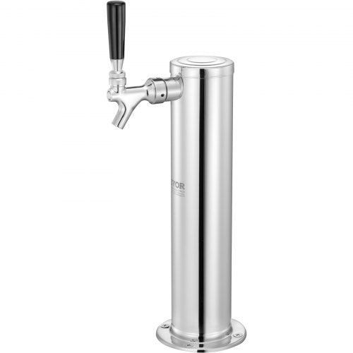 VEVOR Kegerator-Turm-Kit, Einzelzapfhahn-Bierumrüstsatz, Edelstahl-Fass-Bierturm-Zapfanlage mit Doppelmessgerät W21.8-Regler und A-System-Fasskupplung, Biertropfschale für Partys zu Hause