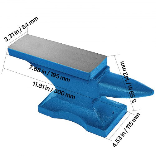 VEVOR Einzelhorn-Amboss, 11 kg Gusseisen-Amboss, Schmied zum Verkauf, Schmiedewerkzeuge und -ausrüstung, Amboss, robuster Rundhorn-Amboss, Schmied, Juwelier, Metallschmied, Schmiedwerkzeug
