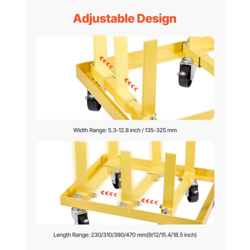 VEVOR Motorständer 340kg Verstellbarer Motorhebewagen Stahl mit 4 Lenkrollen
