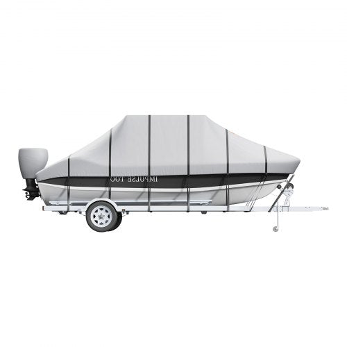 VEVOR T-Top-Bootsabdeckung, 7310–7920 mm Wasserdichte, Anhängertaugliche T-Top-Bootsabdeckung, 600D Marine Grade PU Oxford, mit Winddichten Schnallenriemen, für Mittelkonsolenboote mit T-Top-Dach