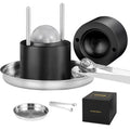 VEVOR Eiswürfelbereiter Eiswürfelformen Satz 60 mm, Eiswürfelform Eiskugelform mit Eiszange &amp; Tropfschale, Alu Schwarze Strapazierfähige Eiswürfelformen Eiswürfelbehälter Whisky Americano, Saft