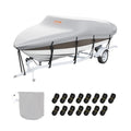 VEVOR Bootspersenning Abdeckplane Bootsplane, 609–670 cm Persenning Schlauchboot 600D Oxford-Gewebe Bootspersenning Abdeckung mit Aufbewahrungstasche 435 x 300 mm, Angelboot Bootsabdeckplane Grau
