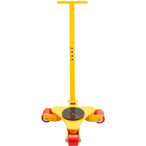 VEVOR 3T Transportfahrwerk mit Griff 425x335x116mm Transportrollen aus Kohlenstoffstahl Industrieroller mit 3x 360° PU-Räder Roller Ф165x10mm Drehplatte Möbeltransporthilfe Transportroller