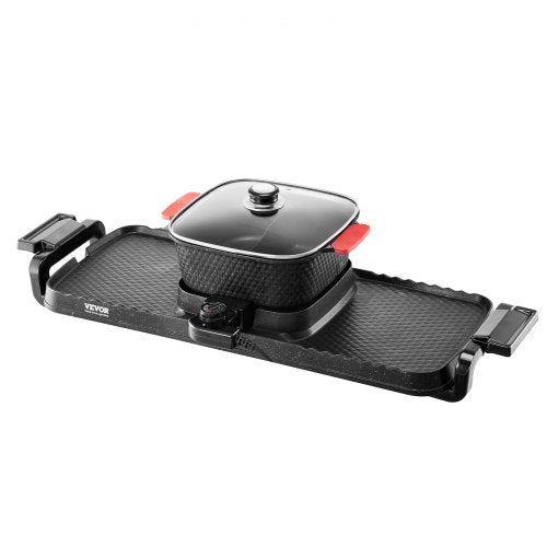VEVOR Hot Pot mit Grill 2300 W 2 in 1 Elektrischer Rauchfreier Grill mit Abnehmbarem Topf