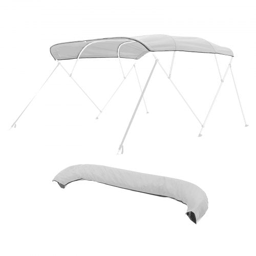 VEVOR Ersatz-Bootsverdeck Bootsmarkise Bimini Top für Boote 246-262cm Hellgrau