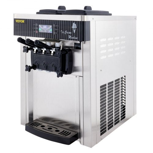 VEVOR Speiseeisbereiter Weiß Eismaschine 2200 W, 2 x 6 L Desktop Maschine Ice Cream Maker 220 V Speiseeisbereiter mit Eikegel Eierablage Edelstahl Maschine
