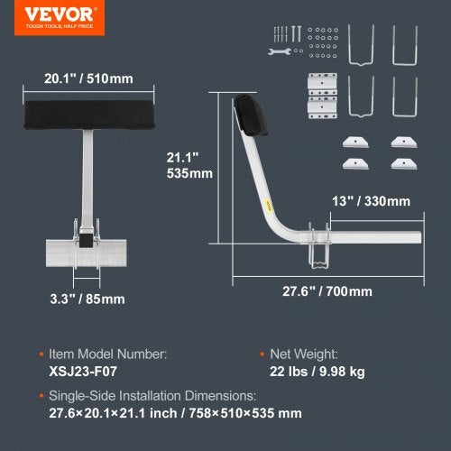 VEVOR T-Form Anhängerpfahl Bootsanhänger Anleitung Kurbelstütze Bootsführung, 330 mm Einstellbare Breite Boat Trailer Guide-on - Ersatzteile und Zubehör für Skiboot Fischerboot Segelbootanhänger