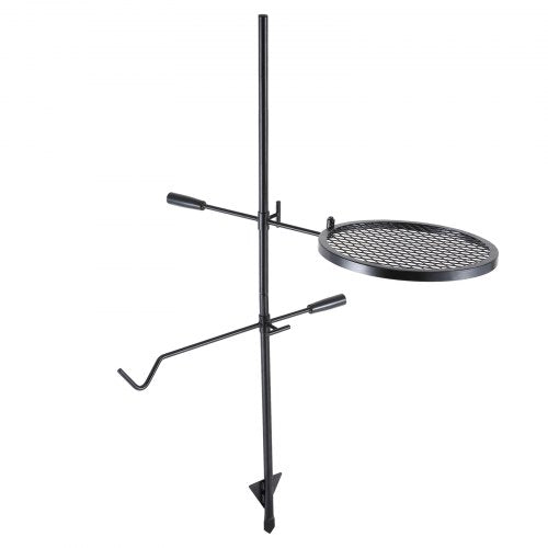 VEVOR Drehspieß Schwenkgrill Stahl 360 x 360 mm, Holzkohlegrill Doppelte Schichten Grillrost Grillgestell 6 kg Belastbarkeit 300 ℃ Freistehend Spießbratengrill BBQ Grill Grillwagen Barbecue Outdoor