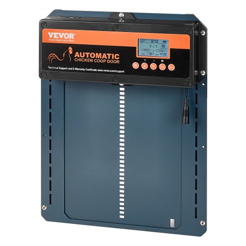 VEVOR Automatische Hühnerstall 21x26cm Türgröße Hühnerklappe IP44 Türöffner mit Lichtsensor Automatische Geflügelklappe Aluminiumlegierung Stallöffner LCD-Display -20 bis 60 °C Betriebstemperatur