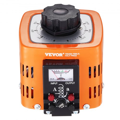 VEVOR Automatischer variabler Stelltransformator 500 VA, 1,7 A, Eingang 230 V, Ausgang 0-300 V, AC-Spannungsregler 4 Sicherungen, thermischer Steuerschalter für Haus, Büro