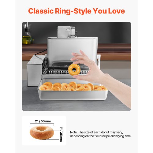 VEVOR Kommerzielle Automatische Donut Maschine Maker 6 Reihen 360 Stk./h