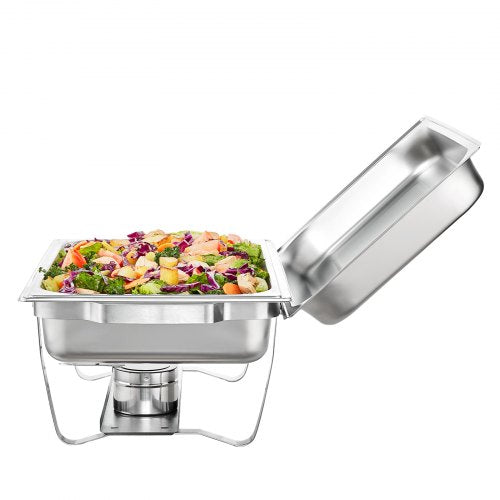 VEVOR Edelstahl Warmhaltebehälter Speisenwärmer Wärmebehälter 4x7,5L 4 Stk Chafing Dish Set