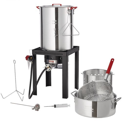 VEVOR 30Qt Türkei 10Qt Fischfritteuse Propankessel Dampfgarer Suppentopf Outdoor