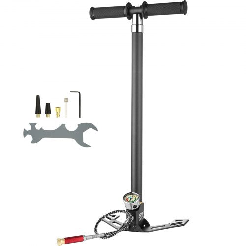 VEVOR PCP-Handpumpe, 4-stufig, 30 MPa 4500 PSI Hochdruck-PCP-Luftgewehr-Füllbügelpumpe mit Öl-Feuchtigkeitsfilter-Manometer, Edelstahl für Luftgewehre, Tauchflaschen, Paintball-Füllreifen