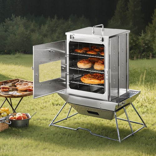 VEVOR Faltbarer Campingofen Edelstahl Tragbare Campingherde 3-stufig 30 L
