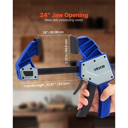 VEVOR 2 x Stangenklemmen für Holzbearbeitung 60,96cm Karbonstahl Einhandklemme