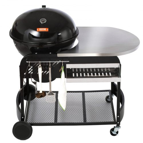 VEVOR 21-Zoll-Kessel-Holzkohlegrill, tragbarer Grill mit Wagen zum Kochen im Freien