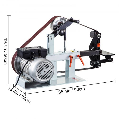 VEVOR Bandschleifmaschine 5,08 x 208,28 cm Band-Scheibenschleifer Combo Band Tellerschleifer 2800 U/min Band- und Scheibenschleifmaschine Ph 427 X 30,5 cm
