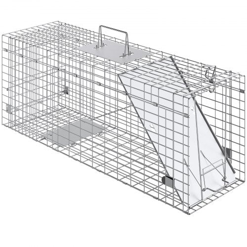 VEVOR Waschbärfalle Katzenfalle Marderfalle Wetterfeste robuste Lebendfalle Falle 2 Eingänge Tierfalle 785×254×305mm Lebend Kaninchenfalle Katzenfalle Drahtfalle für Marder Katze Waschbär
