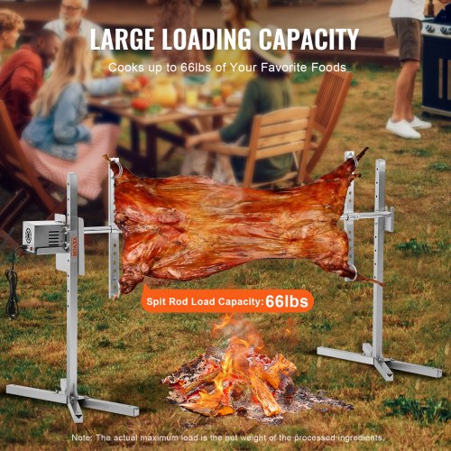 VEVOR Spanferkelgrill Lammgrill BBQ Grill Edelstahgrill 60kg Drehspieß Grill
