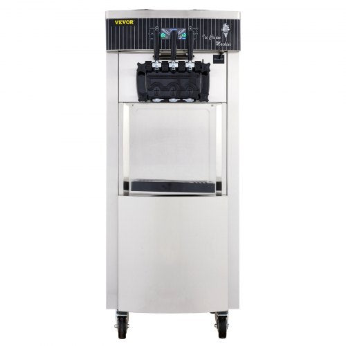 VEVOR Speiseeisbereiter Stehende Kommerzielle Softeismaschine Eismaschine Ice Cream maker 220V Edelstahl Maschine mit Eikegel