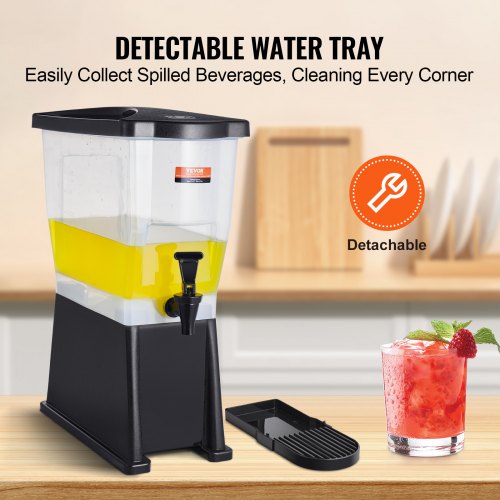 VEVOR Getränkespender, 11 L Wasserspender Getränkespender für Partys, Saftspender aus Kunststoff mit Standhahndeckel, Eistee-Limonadensaft-Wasserspender, für Restaurants, Hotels, Partys usw.